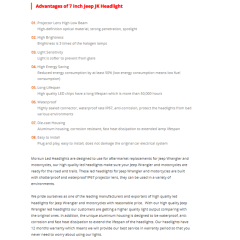 7 inch 45w hi lo beam Jeep jk aftermarket headlights chrome/black sealed beam headlamp