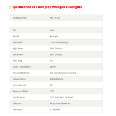 7" 75W LED Headlights With Daytime Running Light (DRL) turn signal For Jeep Wrangler TJ 1997-2006