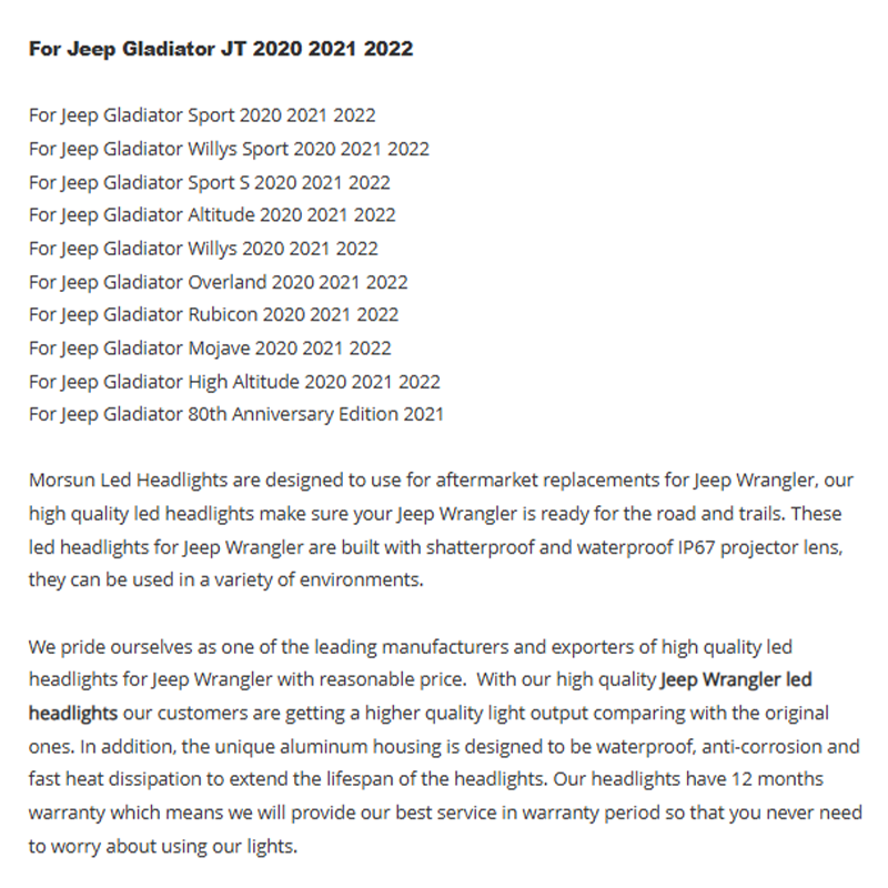 2018-2023 Jeep JL RGB Halo Headlights Bluetooth App Control Jeep Wrangler Color Changing Halo Led Headlights