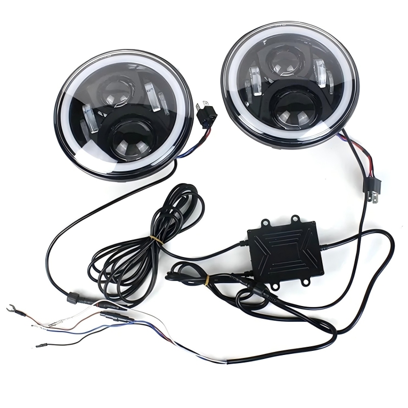 Newest 7" RGB headlight Blutooth Phone APP Control to Colors Change for Jeep Wrangler JK