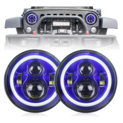 7 inch Led Blue Halo Lights for Jeep Wrangler JK Blue Halo Headlights Jeep Wrangler Conversion Kits