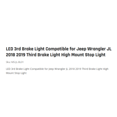 LED 3rd Brake Light Compatible for Jeep Wrangler JL 2018 2019 Third Brake Light High Mount Stop Light