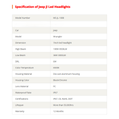 Unique Jepp JL Headlight 7" LED Headlight with Bracket Adaptor Hi Low Beam Headlight with Halo for Jeep JL 2018+