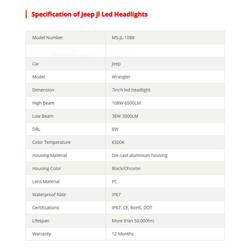 Unique Jepp JL Headlight 7" LED Headlight with Bracket Adaptor Hi Low Beam Headlight with Halo for Jeep JL 2018+