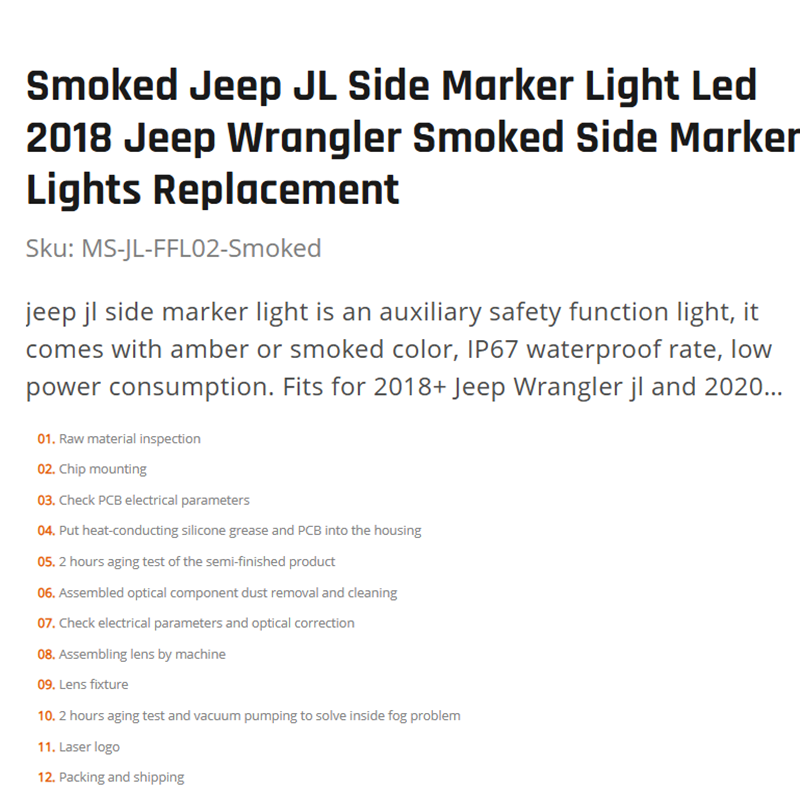 Smoked Jeep JL Side Marker Light Led 2018 Jeep Wrangler Smoked Side Marker Lights Replacement
