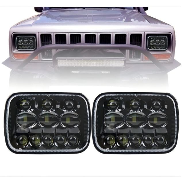 For Jeep YJ cherokee xj 5x7 inch headlamp 5800lm for Ford Super Duty 7x6 led headlight