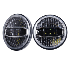 Unique Jepp JL Headlight 7" LED Headlight with Bracket Adaptor Hi Low Beam Headlight with Halo for Jeep JL 2018+