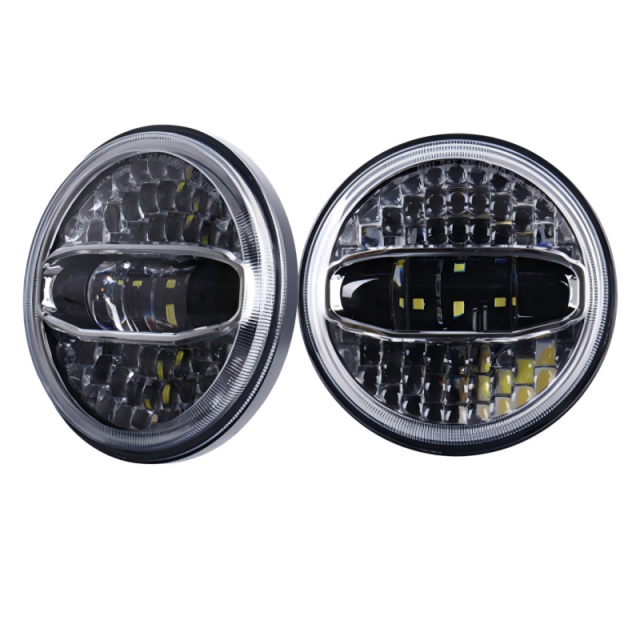 Unique Jepp JL Headlight 7" LED Headlight with Bracket Adaptor Hi Low Beam Headlight with Halo for Jeep JL 2018+