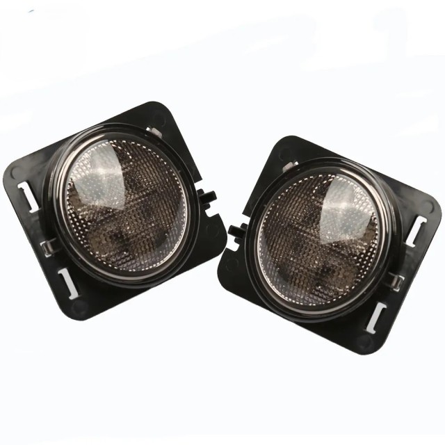 3W Pair of LED Smoke/Silvery Cover Turn Signal Light Flare Light Amber for Jeeps Wrangler 2007-2015