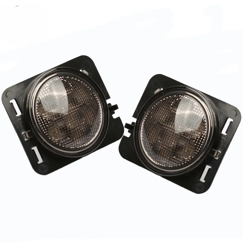 3W Pair of LED Smoke/Silvery Cover Turn Signal Light Flare Light Amber for Jeeps Wrangler 2007-2015