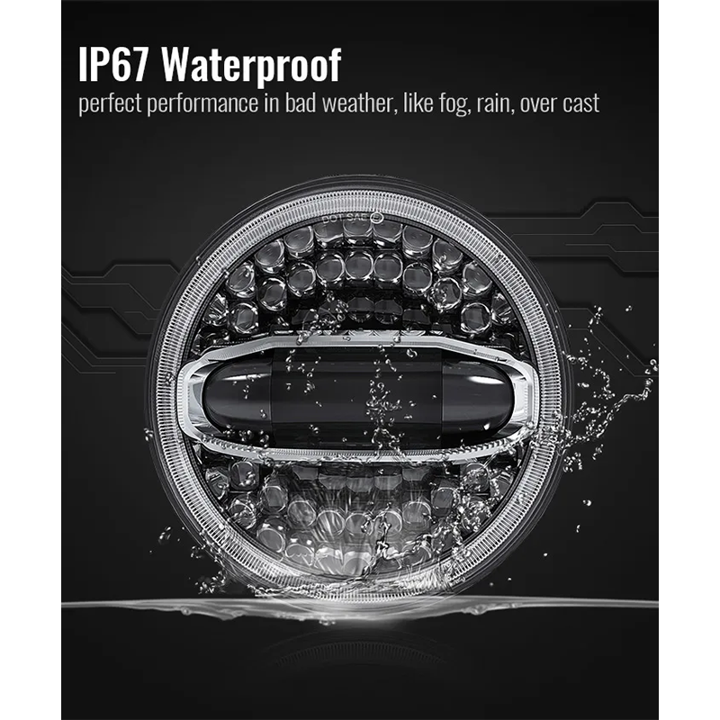 7 inch Round Jeep Jk Oem Led Headlights with Halo Lights Jeep Jk Factory Led Headlights Assembly