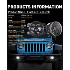 High Brightness 2007-2017 Jeep JK Led Fog Lights OEM 4 inch Jeep Wrangler JK Fog Light Replacement