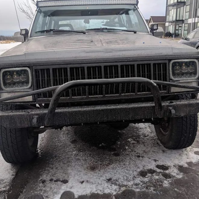 Square 5x7 led headlight for cherokee xj hi/lo beam Reflector led headlamp with angel eye for jeep accessories