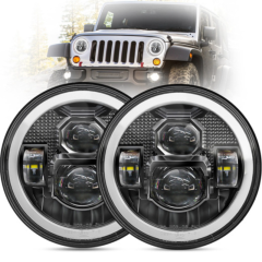 7 inch Led Halo Headlights for Jeep Wrangler JK 2007-2017