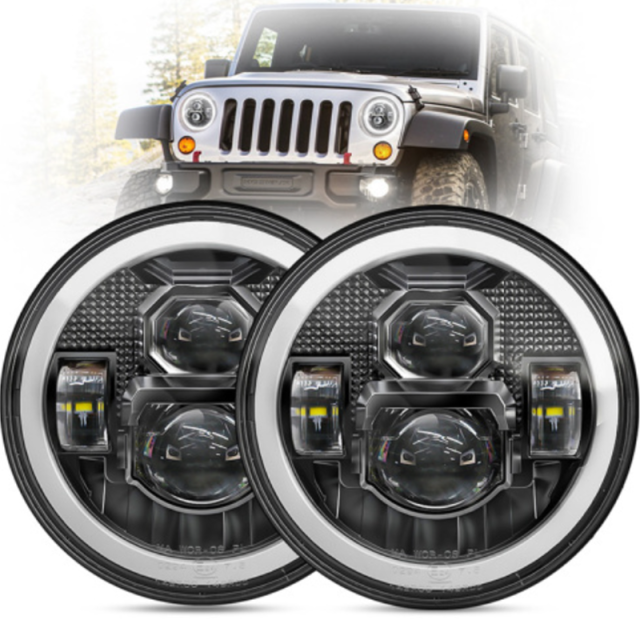 7 inch Led Halo Headlights for Jeep Wrangler JK 2007-2017