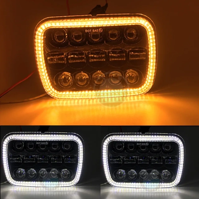 5x7 inch led headlight for GMC/Chevrolet headlamp with halo for jeep cherokee xj parts led lights