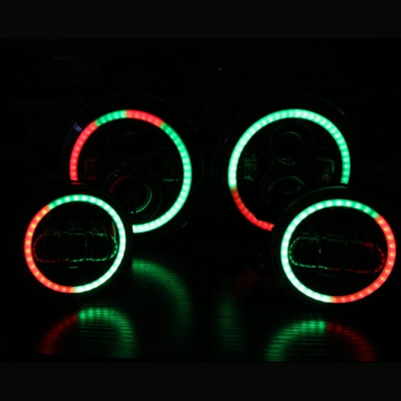 7" rgb jeep headlight and fog lamps kit for 2007-2016 Jeep Wrangler jk/jk unlimited bluetooth app control rgb led headlight conversion kit