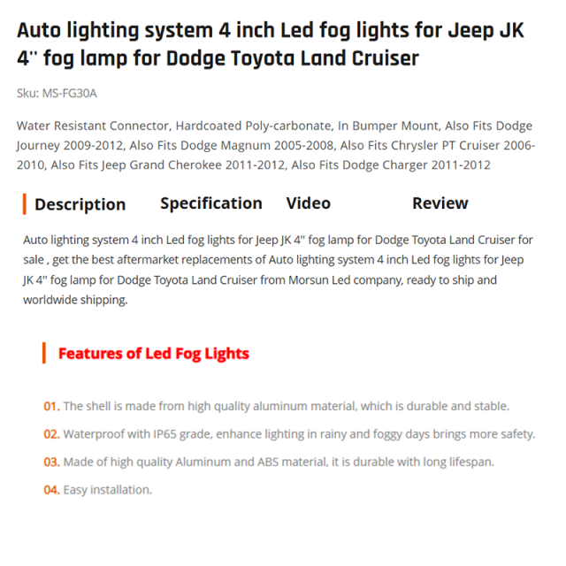 Car accessories 5x7 square led headlight for jeep yj rectangular headlamp for Cherokee xj