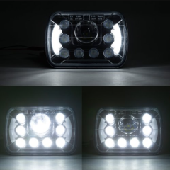 Car accessories 5x7 square led headlight for jeep yj rectangular headlamp for Cherokee xj