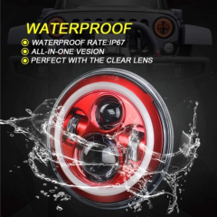 Led Red Halo Lights for Jeep Wrangler JK TJ LJ Red Halo Headlights Jeep Wrangler hi/lo Beam DRL