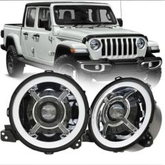 DOT SAE Approved 2020 Jeep Gladiator JT Led Headlights 9" with High Low Beam and Halo DRL