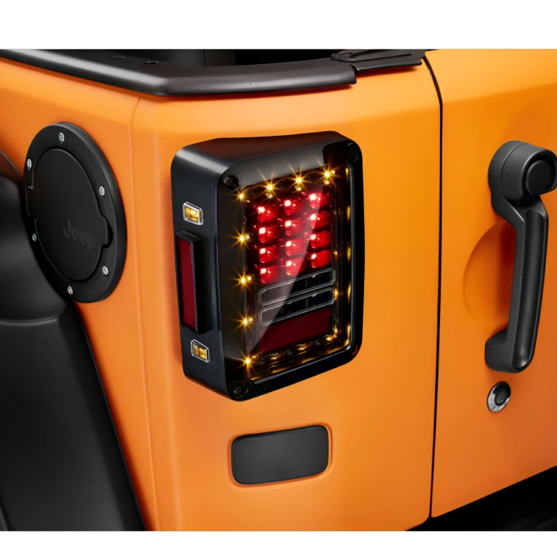 LED Tail Light Red/Yellow Brake Rear with daytime running light Turn Signal for Jeep Wrangler JK 07-17