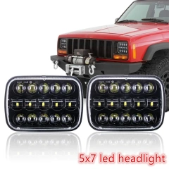 5x7 inch led headlight for GMC/Chevrolet headlamp with halo for jeep cherokee xj parts led lights