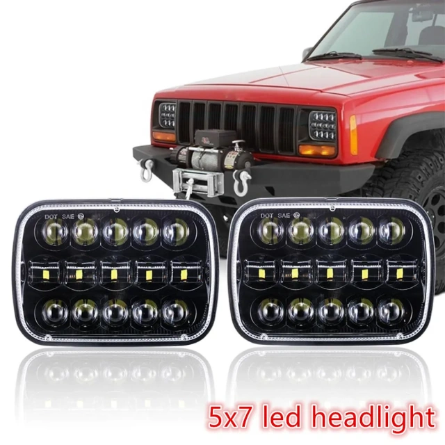 5x7 inch led headlight for GMC/Chevrolet headlamp with halo for jeep cherokee xj parts led lights