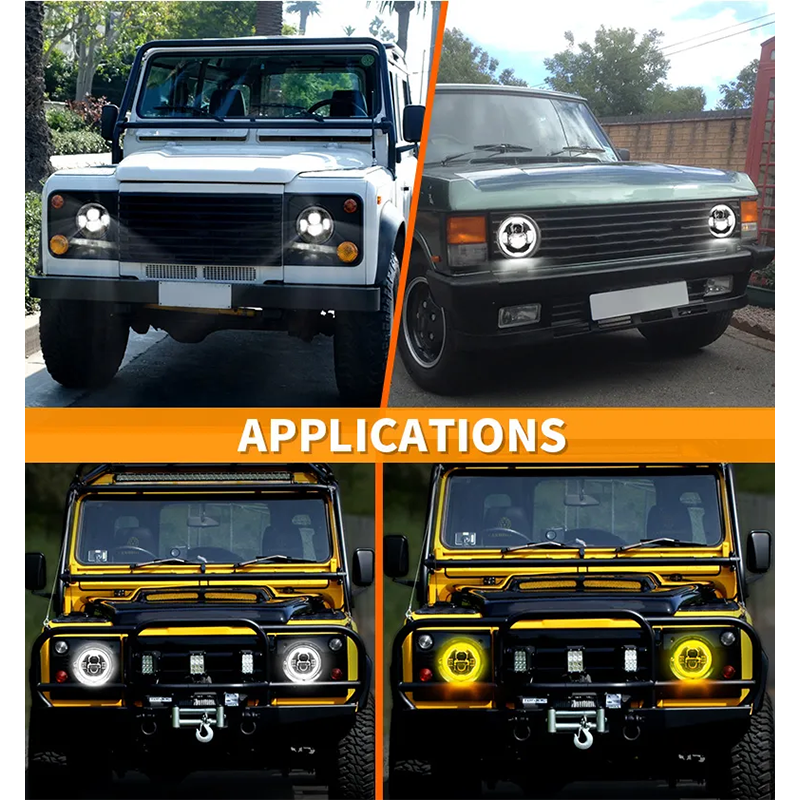 7 inch Round 2007-2017 Jeep Wrangler JK Led Halo Headlights with Amber Turn Signals