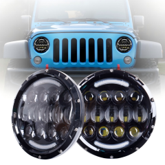 Morsun 7 Inch LED Round 105W Headlight DRL halo Ring Headlamp for Jeep Wrangler Car Motorcycle
