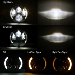 For Jeep Wrangler JK CJ TJ Headlight with Yellow Turning Signal Two Style Optional 7" LED Headlight for Bonniville for Harley Motorcycle