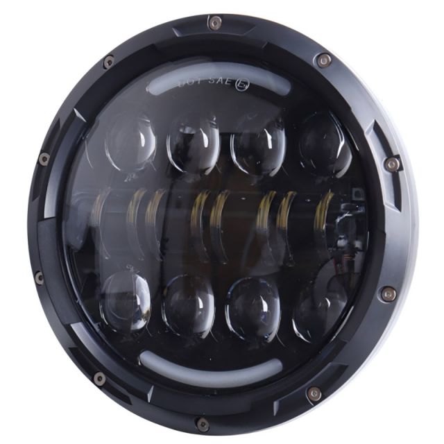 For Jeep Wrangler Parts 7 headlights White/Amber Halo Ring Headlight for Road Glide Hi/Low Beam 7" Headlamp for Jeep Wrangler