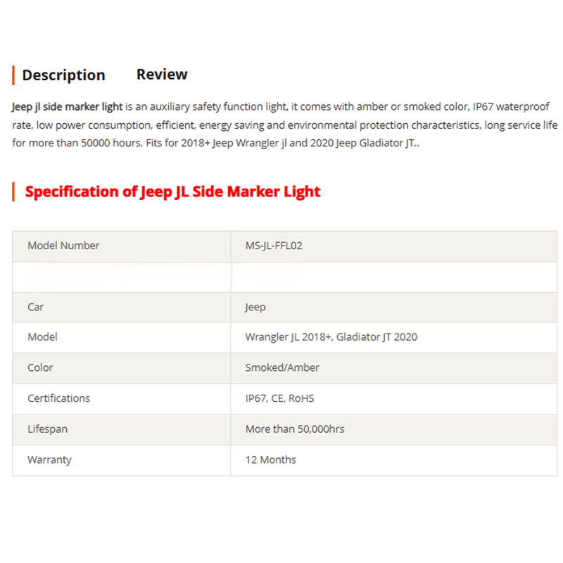 Smoked Jeep JL Side Marker Light Led 2018 Jeep Wrangler Smoked Side Marker Lights Replacement