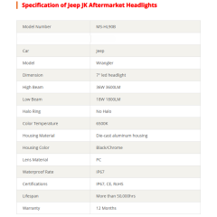 7'' round Jeep jk aftermarket headlights 2007-2018 with high low beam and drl