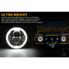 7 inch Round 2007-2017 Jeep Wrangler JK Led Halo Headlights with Amber Turn Signals