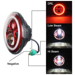 Led Red Halo Lights for Jeep Wrangler JK TJ LJ Red Halo Headlights Jeep Wrangler hi/lo Beam DRL