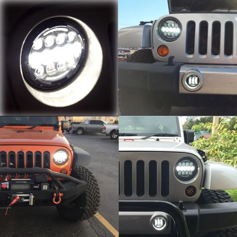 7" 75W LED Headlights With Daytime Running Light (DRL) turn signal For Jeep Wrangler TJ 1997-2006