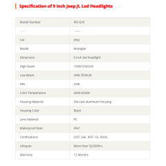 Newest Design 9 inch 2018 Jeep Wrangler JL LED Headlights DOT SAE Jeep JL Led Headlights 2018 2019