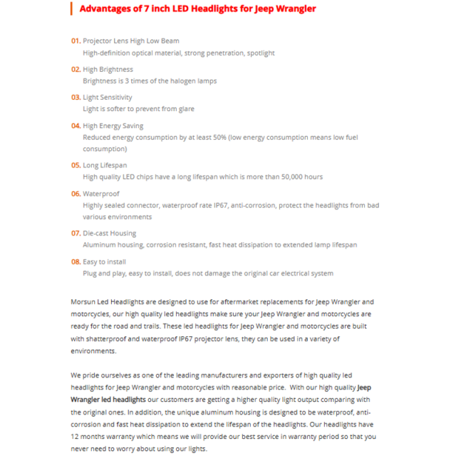 2006 Jeep Wrangler TJ 2 Door 7 inch projector halo led headlights with hi lo beam