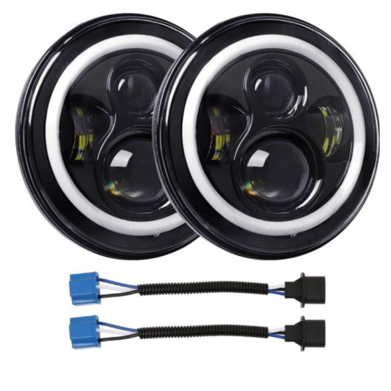 One Pair 2 pcs 7 inch Led Headlamps for 2010 Jeep Wrangler Rubicon 55078149AD 55078148AD Jeep Wrangler Rubicon Composite Headlamp Parts