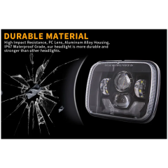 5x7 Lights Rectangular Right Hand Drive Jeep Cherokee Led Headlights RHD American Cars Jeep Wrangler Headlights
