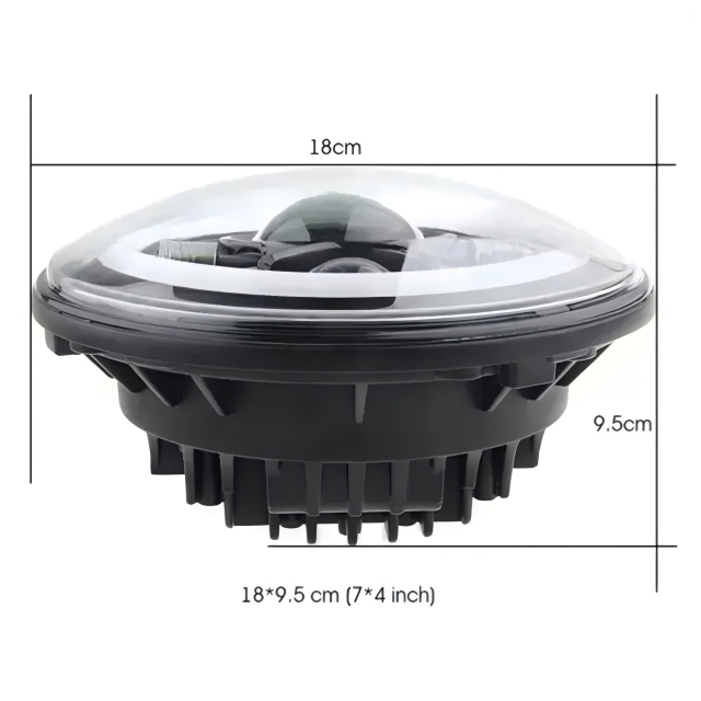 7 Inch RGB Headlight Phone APP Control 7" Round Headlight Halo Ring Lighting for Jeep Wrangler JK