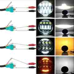 For Jeep Wrangler Parts 7 headlights White/Amber Halo Ring Headlight for Road Glide Hi/Low Beam 7" Headlamp for Jeep Wrangler