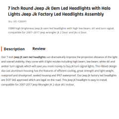 7 inch Round Jeep Jk Oem Led Headlights with Halo Lights Jeep Jk Factory Led Headlights Assembly
