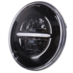 7" LED Headlights 45W High Low Beam LED H4 Halo Angel Eye DRL Amber Turn Signal for Jeep Wrangler JK Harley