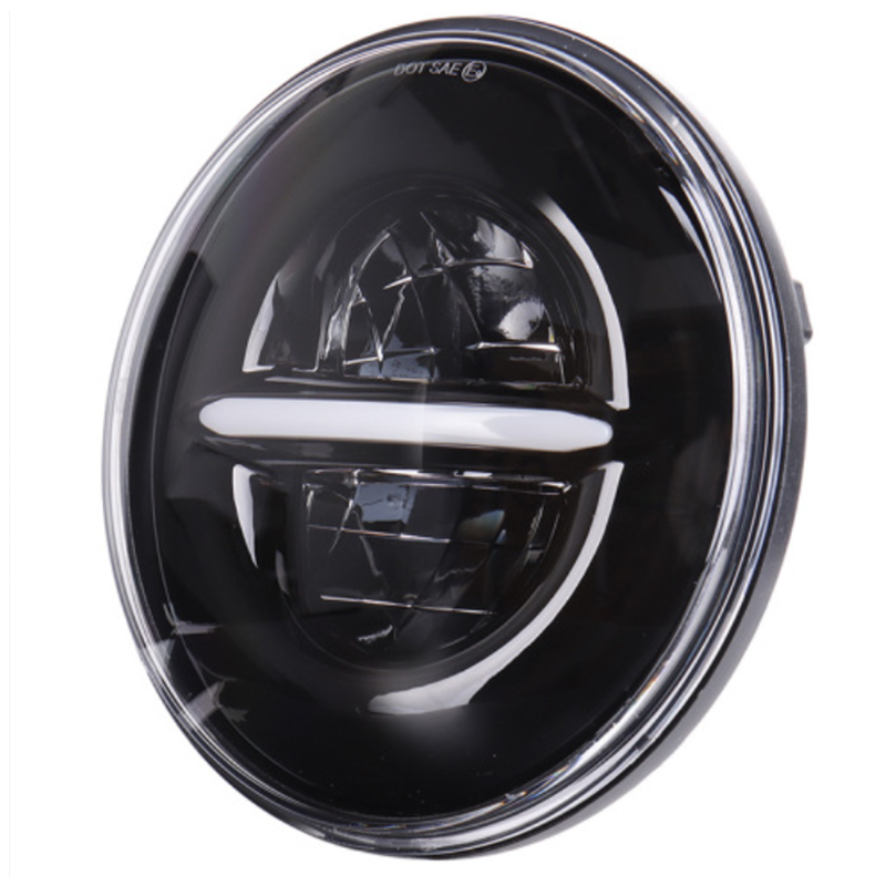 7" LED Headlights 45W High Low Beam LED H4 Halo Angel Eye DRL Amber Turn Signal for Jeep Wrangler JK Harley