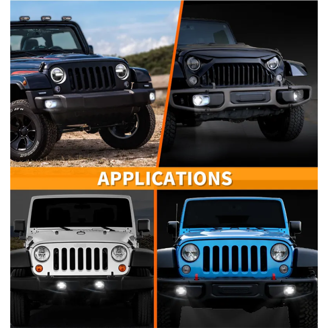 High Brightness 2007-2017 Jeep JK Led Fog Lights OEM 4 inch Jeep Wrangler JK Fog Light Replacement