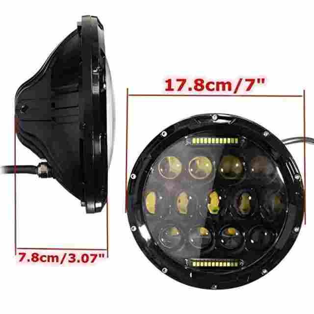 Special Design 7 Headlights with DRL for Hummer H1 H2 Black Chrom Option 7 Headlamp for Jeep Wrangler JK TJ for Harley