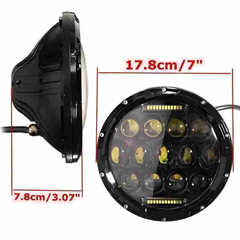 Special Design 7 Headlights with DRL for Hummer H1 H2 Black Chrom Option 7 Headlamp for Jeep Wrangler JK TJ for Harley