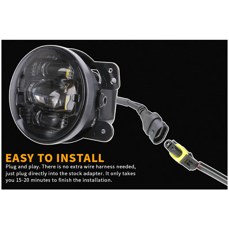 High Brightness 2007-2017 Jeep JK Led Fog Lights OEM 4 inch Jeep Wrangler JK Fog Light Replacement